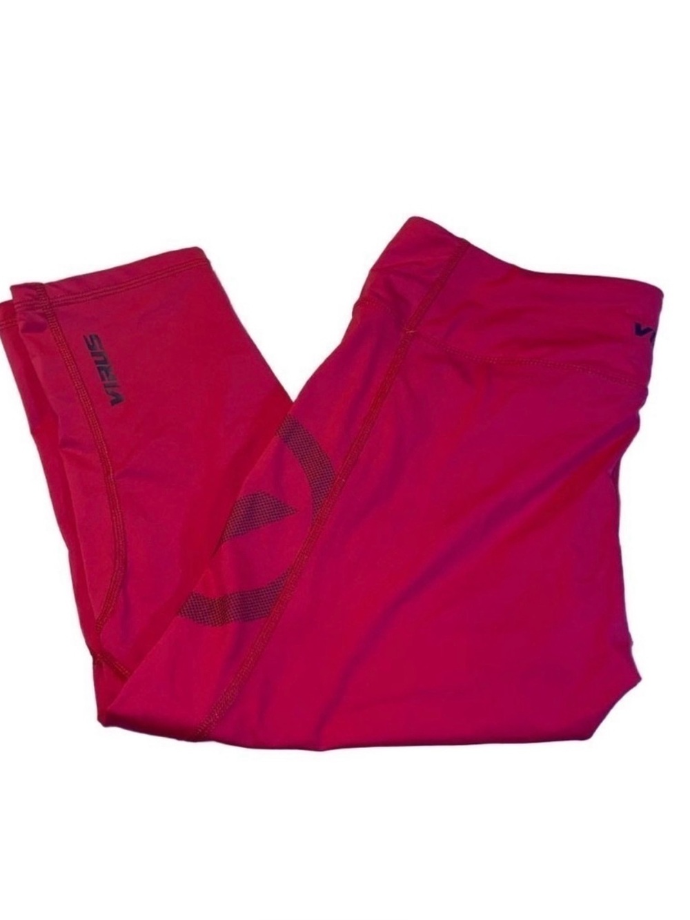 Virus Performance Leggings 3/4 Length Compression Tights Crop Magenta Pink